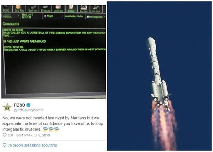 美国佛罗里达州夜空出现橙色火球不明飞行物体 惹外星人UFO入侵疑云