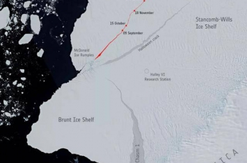 南极洲的布鲁特冰架即将迎来史诗般崩裂脱离