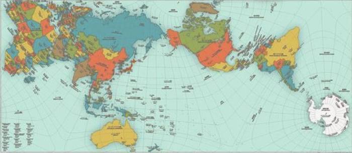 日本建筑师师鸣川肇制新世界地图 显示出正确的陆地及海洋比例