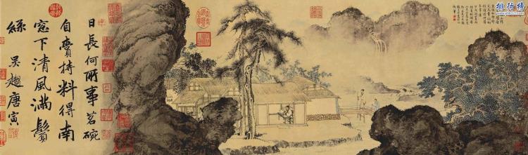 庐山观瀑图35.9亿真迹,画庐山瀑布的名画