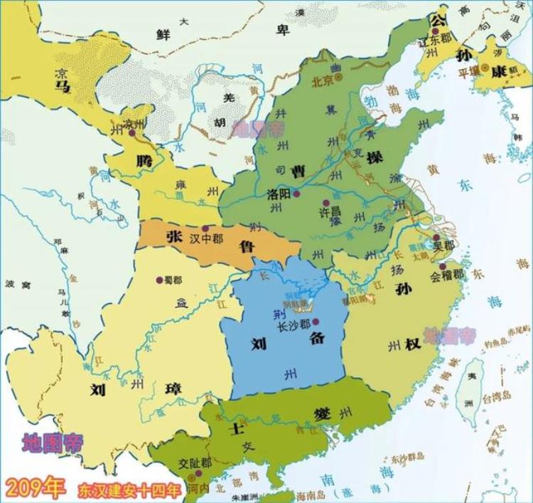 给我看看三国时期的地图,三国的15张地图